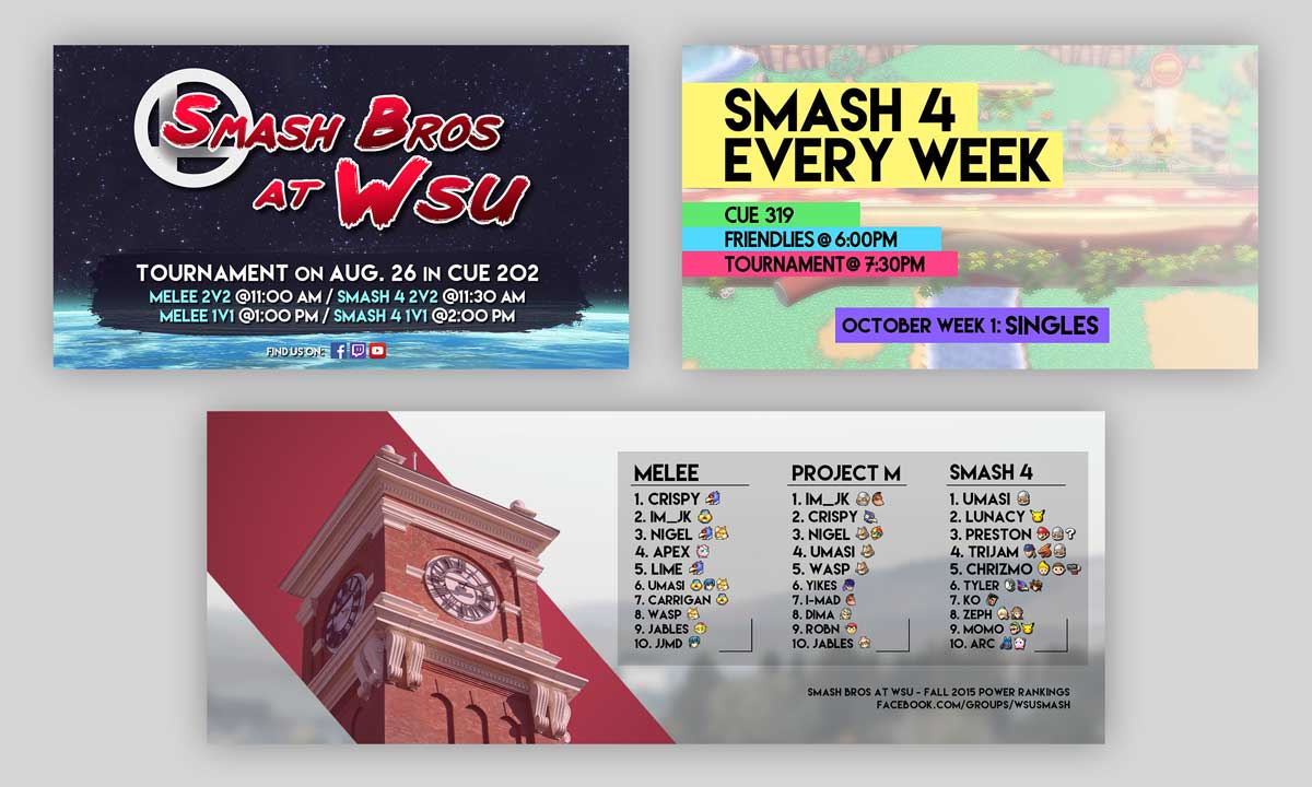 Smash Bros at WSU Ads and Social Media Visual Example